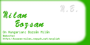 milan bozsan business card